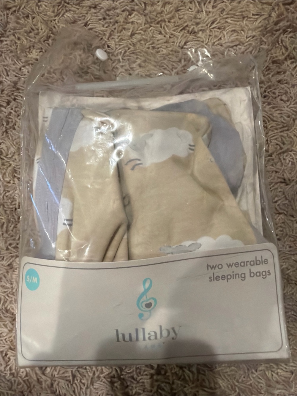 Lullaby Beige & Light Blue Kids Wearable Sleep Sack Set